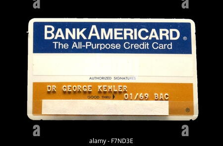 1969 first all-purpose credit card, Bank Americard (later Visa), Stock Photo