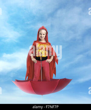 Little girl superhero Stock Photo