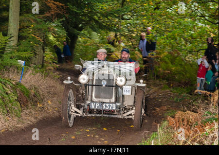 A Singer Junior Special on a hill climb (The Smatcher) in mid Wales at a VSCC (Vintage Sports Car Club) rally near Presteigne Stock Photo