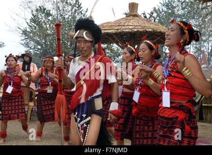 Naga, India. 1st December, 2015. Group of Naga tribals in their ...