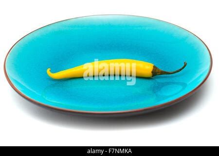 yellow  chili pepper isolated on white background Stock Photo