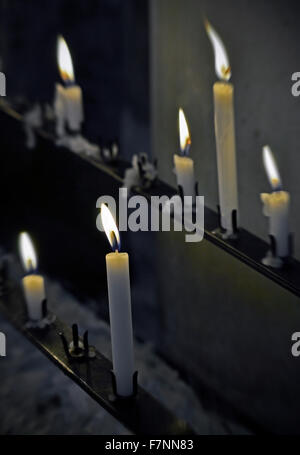 church candles burning Stock Photo