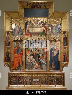 Altarpiece of the Epiphany by Joan Reixach (1411-1492) Spanish painter and miniaturist. Dated 15th Century Stock Photo