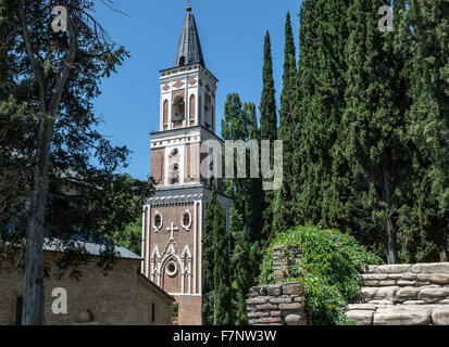 Nino's tomb and bell tower at Monastery of St Nino at Bodbe - Georgian Orthodox monastic complex, Kakheti region, Goergia Stock Photo