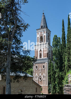 Nino's tomb and bell tower at Monastery of St Nino at Bodbe - Georgian Orthodox monastic complex, Kakheti region, Goergia Stock Photo