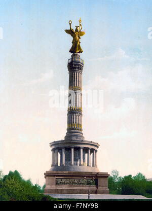 Triumphal Column, Berlin, Germany. The Victory Column (Siegessäule column) monument in Berlin, Germany. Designed by Heinrich Strack, after 1864 to commemorate the Prussian victory in the Danish-Prussian War. it was inaugurated on 2 September 1873 Stock Photo