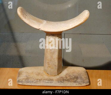 Ancient Egyptian Headrest made from alabaster (Middle Kingdom, 2040-1640 BC) Stock Photo