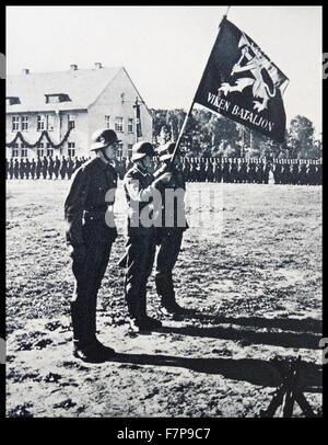 German Norwegian Nazi supports in Norway. Taken during the occupation of Norway (World War 2) in 1940. Stock Photo