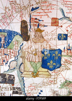 Renaissance map of Europe, Jacopo Russo, 1528, detail Stock Photo