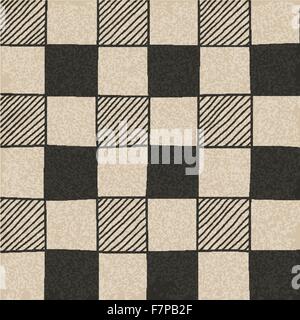 Hand drawn abstract chessboard pattern. Stock Vector