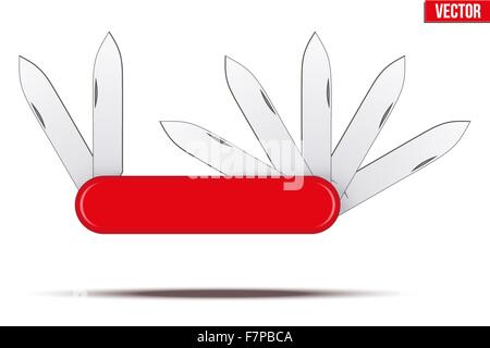 Penknife with many blades. Stock Vector