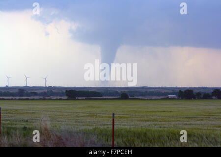 Tornado over the plains of Kansas, USA. May 23-May 24 2008 Stock Photo