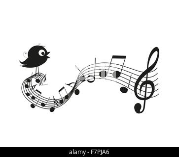 Singing bird Stock Vector