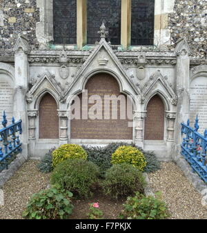 The Disraeli family tomb, the tomb of Benjamin Disraeli, and his wife Mary-Anne. Dated 2015 Stock Photo