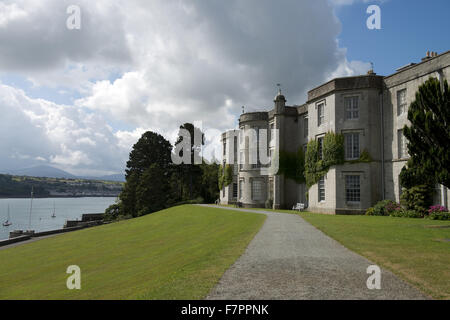 Plas Newydd Country House and Gardens, Anglesey, Wales. This fine 18th century mansion sits on the shores of the Menai Strait, with breathtaking views of Snowdonia. Stock Photo