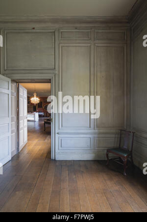 A view from the Summer Parlour into the Great Gallery at Dunham Massey, Cheshire, during the recreation of the Stamford Military Hospital in 2014. During the First World War, Dunham Massey was converted into a military hospital, becoming a sanctuary from Stock Photo