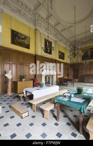 Recreation of the Stamford Military Hospital refectory, in The Great Hall at Dunham Massey, Cheshire. During the First World War, Dunham Massey was converted into a military hospital, becoming a sanctuary from the trenches for almost 300 soldiers. The hos Stock Photo