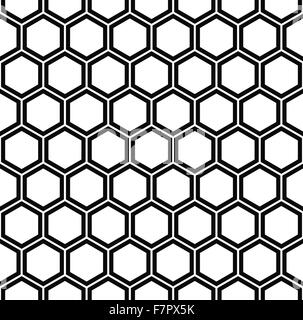Repeating black and white hexagon pattern Stock Vector
