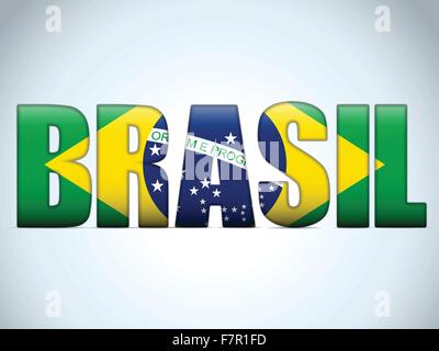 Brazil Letters with Brazilian Flag. football. Vector. EPS10 Stock ...