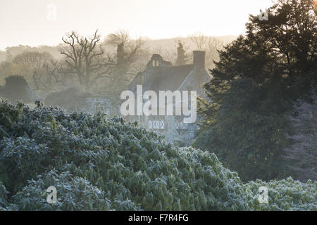 A winter's day at Scotney Castle, Kent. Scotney features a 14th century moated castle, a Victorian mansion and a romantic garden. Stock Photo