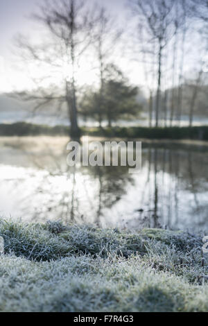 A winter's day at Scotney Castle, Kent. Scotney features a 14th century moated castle, a Victorian mansion and a romantic garden. Stock Photo