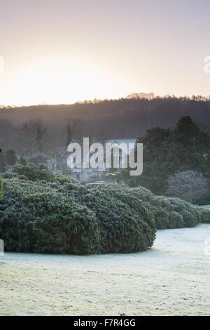 A winter's day at Scotney Castle, Kent. Scotney features a 14th century moated castle, a Victorian mansion and a romantic garden. Stock Photo