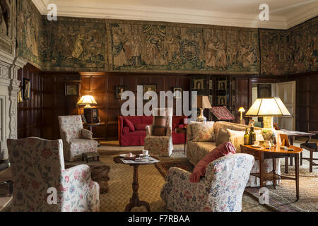 The Drawing Room at Hardwick Hall, Derbyshire. Hardwick Hall was built in the late 16th century for Bess of Hardwick. Stock Photo