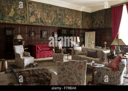 The Drawing Room at Hardwick Hall, Derbyshire. Hardwick Hall was built in the late 16th century for Bess of Hardwick. Stock Photo