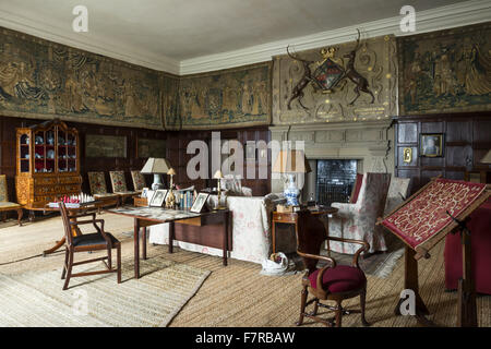 The Drawing Room at Hardwick Hall, Derbyshire. Hardwick Hall was built in the late 16th century for Bess of Hardwick. Stock Photo