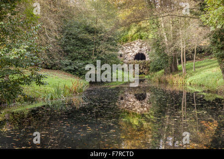 The Grotto at Stowe, Buckinghamshire. Stowe is an 18th century landscaped garden, and includes more than 40 historic temples and monuments. Stock Photo