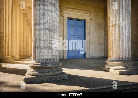 Detail of the Temple of Concord and Victory at Stowe, Buckinghamshire. Stowe is an 18th century landscaped garden, and includes more than 40 historic temples and monuments. Stock Photo