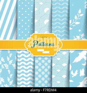 Seamless patterns set Stock Vector