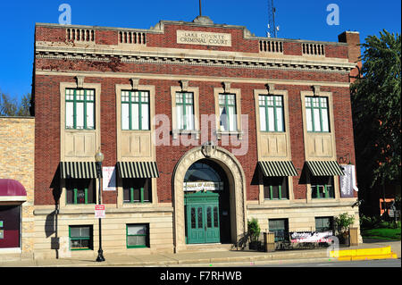 Originally the Lake County Criminal Court Building. The structure is now mostly used as a meeting place. Crown Point, Indiana, USA. Stock Photo