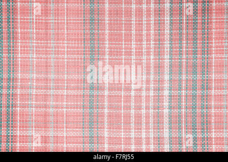 Linen fabric in check pattern texture or background. Stock Photo