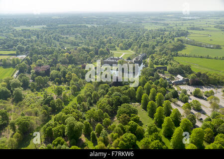 An aerial view of Dunham Massey is the Stamford Military Hospital, Cheshire. Stock Photo