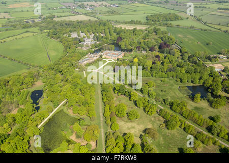 An aerial view of Dunham Massey is the Stamford Military Hospital, Cheshire. Stock Photo