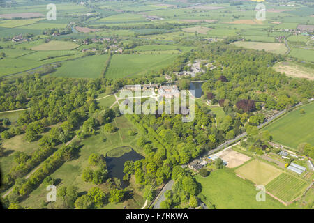 An aerial view of Dunham Massey is the Stamford Military Hospital, Cheshire. Stock Photo