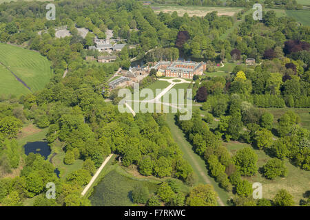 An aerial view of Dunham Massey is the Stamford Military Hospital, Cheshire. Stock Photo