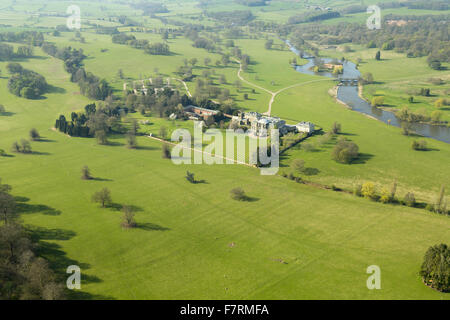 An aerial view of Kedleston Hall, Derbyshire. Kedleston is one of the grandest and most perfectly finished houses designed by architect Robert Adam. Stock Photo