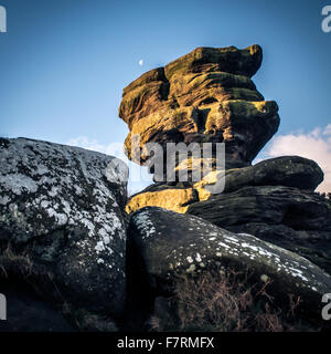 Sunset Brimham Rocks Sunrise Breaks Over Brimham Rocks in the Yorkshire Dales Stock Photo ...