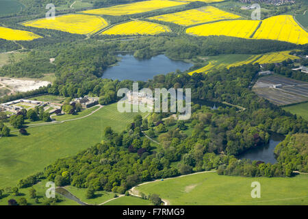 An aerial view of Nostell Priory and Parkland, West Yorkshire. Nostell Priory was the home of the Winn family for more than 350 years. Stock Photo