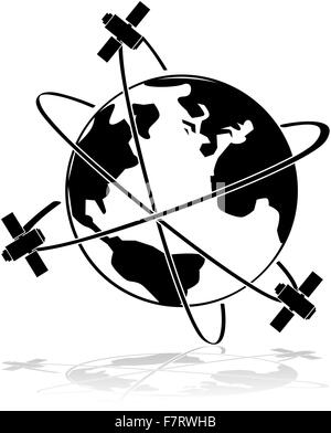 Satellites in orbit Stock Vector