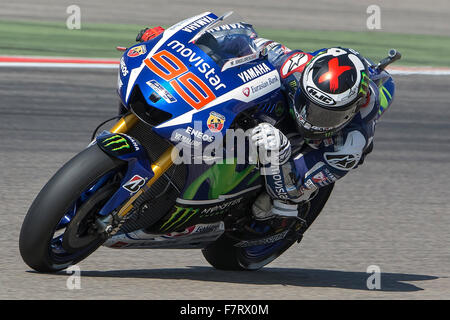 Jorge Lorenzo. Movistar Yamaha Team. Grand Prix Movistar of Aragón of MotoGP. Aragon, Spain. 27th September 2015 Stock Photo