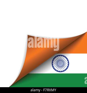 India Country Flag Turning Page Stock Vector