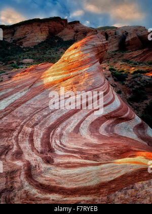 The Fire Wave at first light. Valley of fire State Park, Nevada Stock Photo