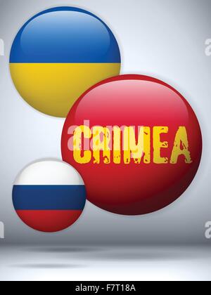 Ukraine and Russia conflict for Crimea Icon Stock Vector