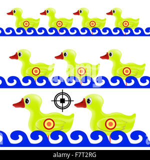 Yellow Duck Target Stock Photo