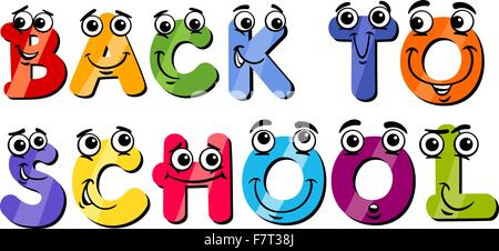 back to school sign cartoon Stock Vector
