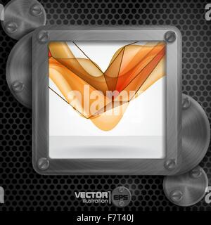 Metallic Frame With Screws Stock Vector