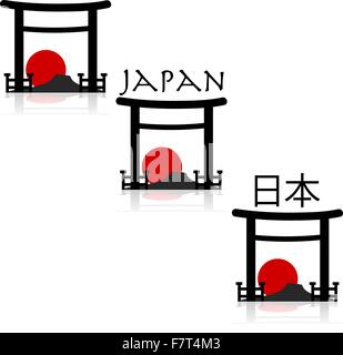 Japan icons Stock Vector